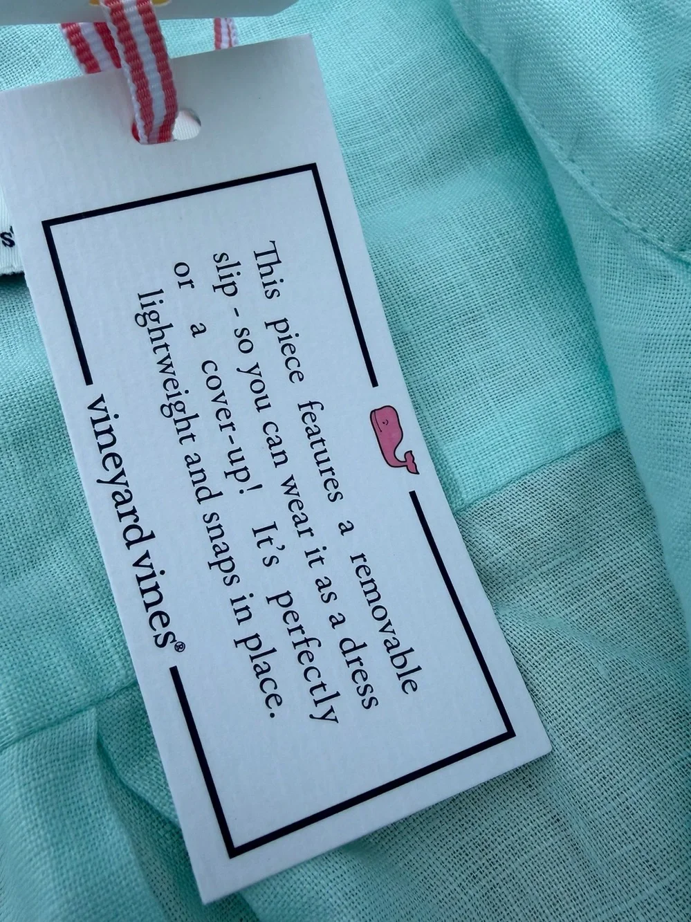 NEW Vineyard Vines Solid Lucaya Coverup Dress Linen Blue Green - Picture 4 of 15
